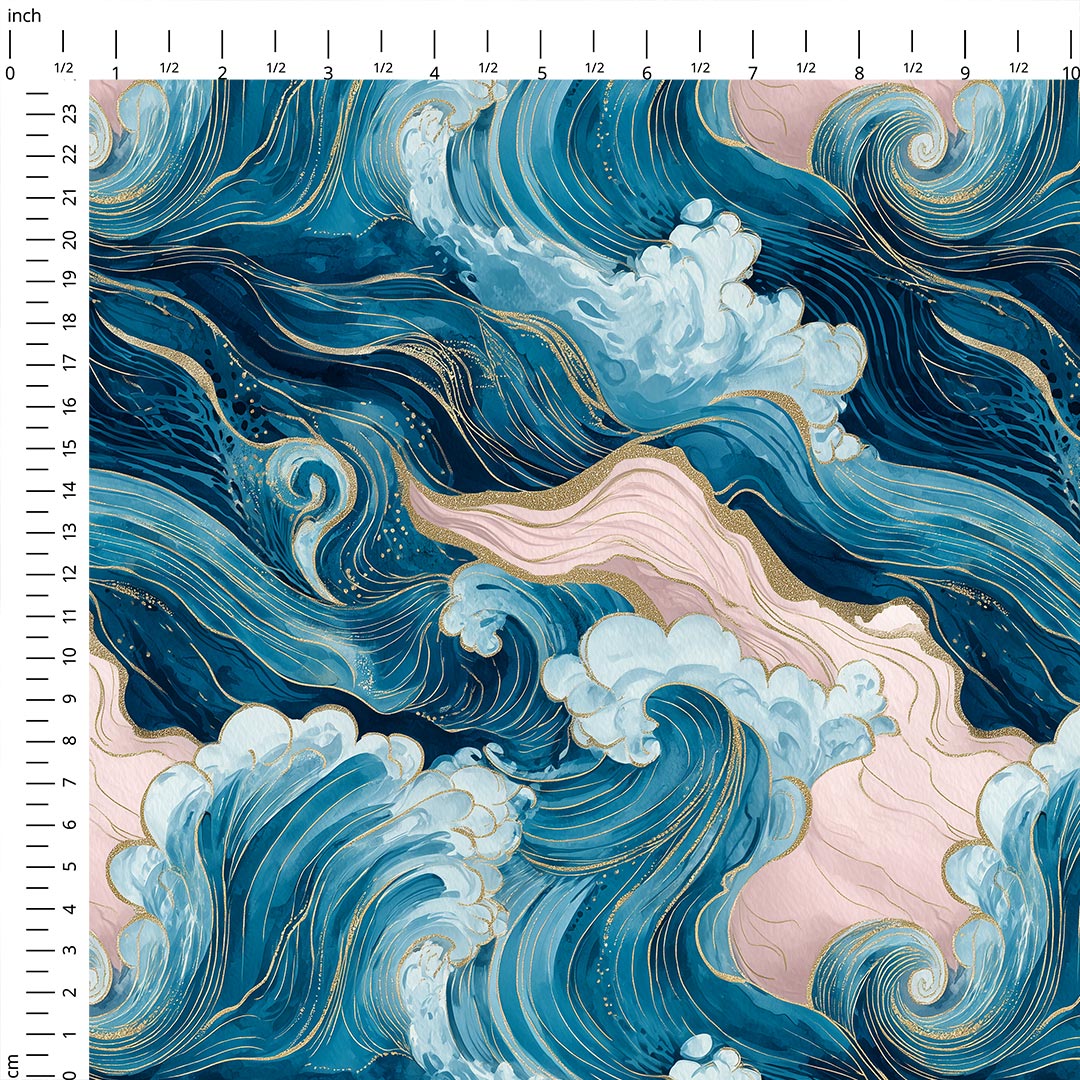 Gilded Waves Fabric