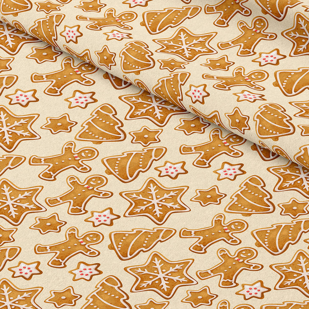 Gingerbread Cookies Cream Fabric