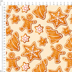 Gingerbread Cookies Cream Fabric