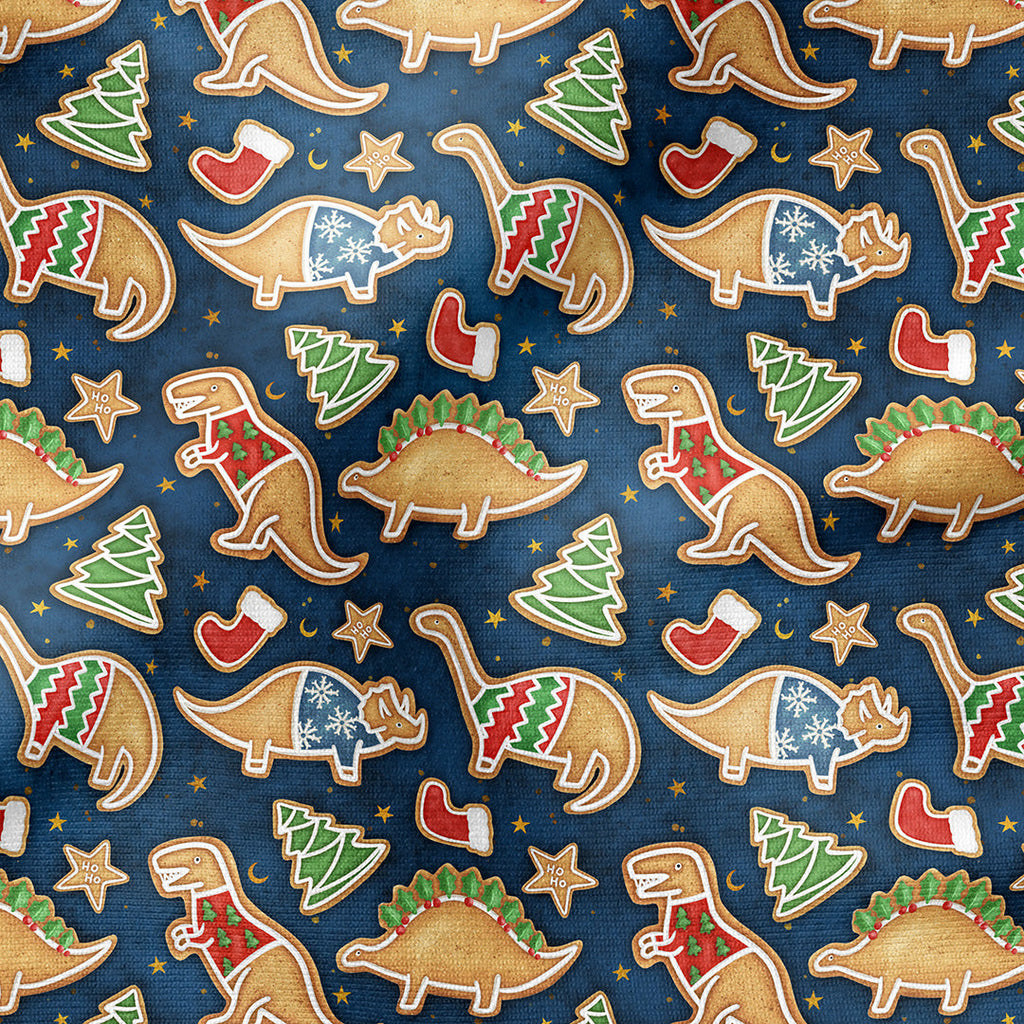 Gingerbread Dinos Fabric