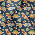 Gingerbread Dinos Fabric
