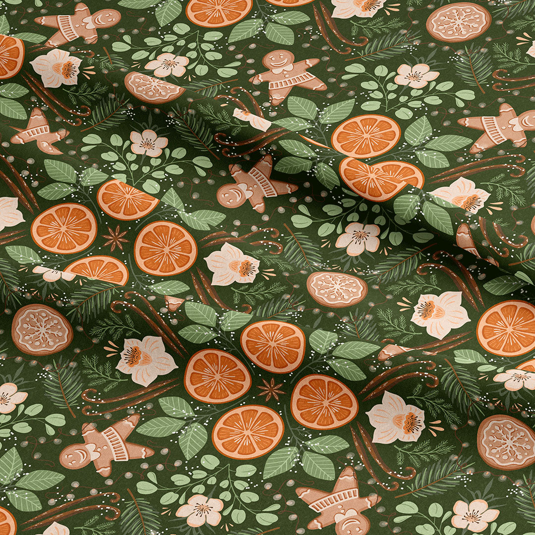 Gingerbread Foliage Fabric