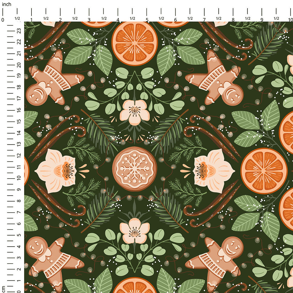 Gingerbread Foliage Fabric