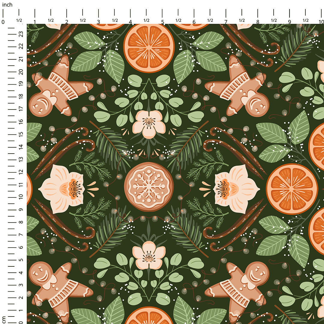 Gingerbread Foliage Fabric
