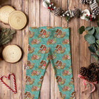 Gingerbread House Teal Fabric
