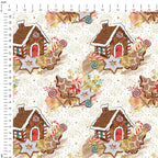 Gingerbread House White Fabric