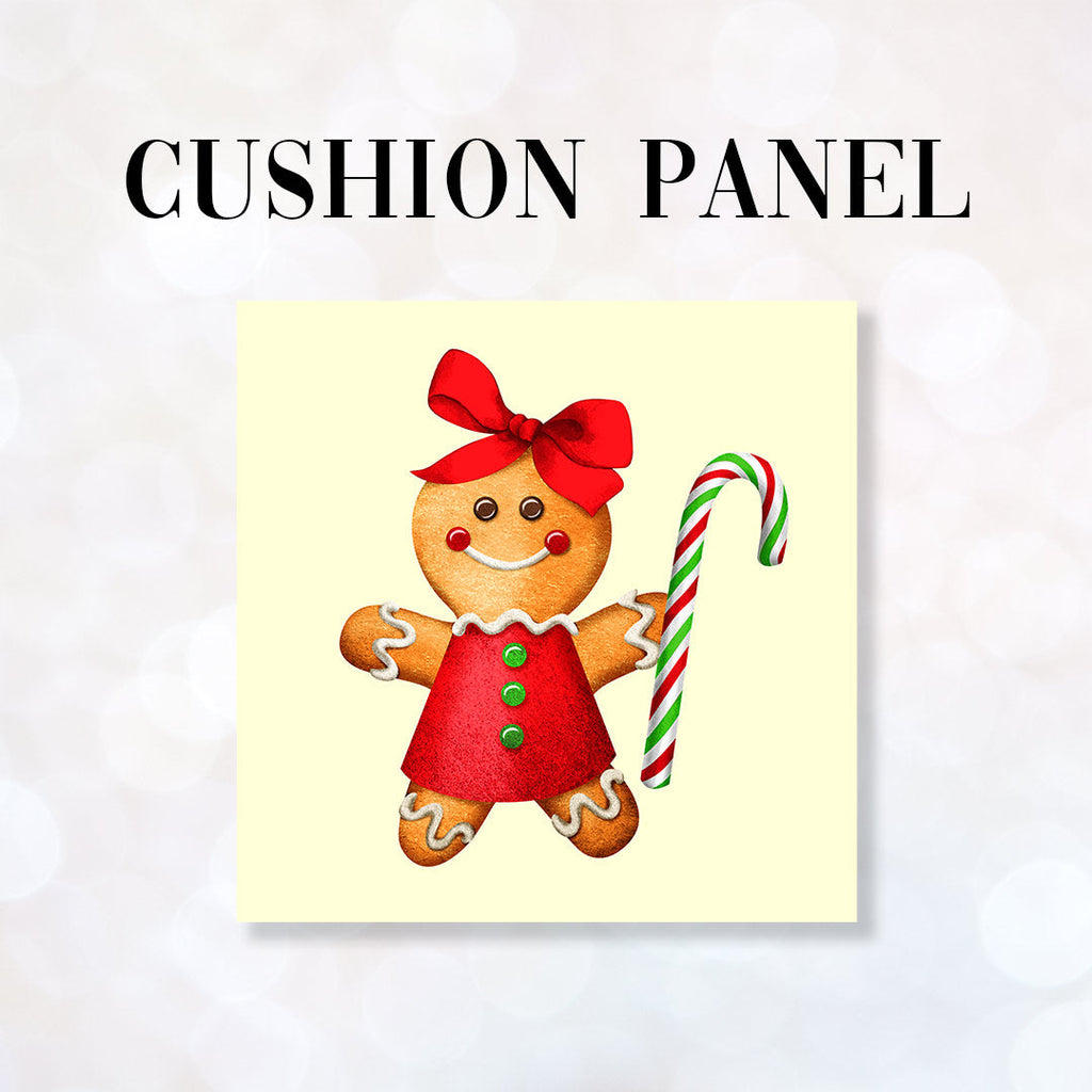 CUSHION Fabric Panel Gingerbread Lady