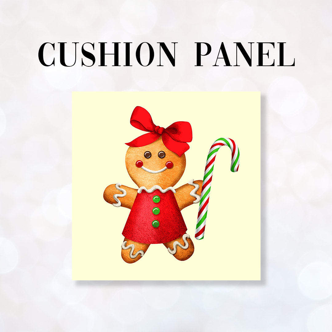 CUSHION Fabric Panel Gingerbread Lady