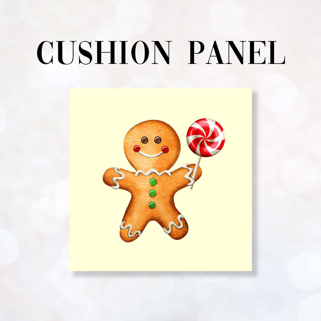 CUSHION Fabric Panel Gingerbread Man