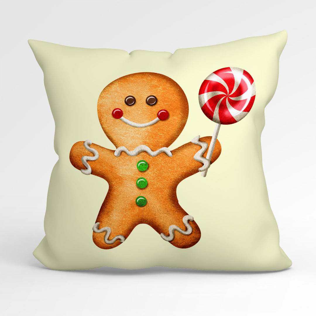 CUSHION Fabric Panel Gingerbread Man