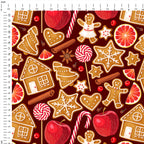 Gingerbread Cookies Red Fabric