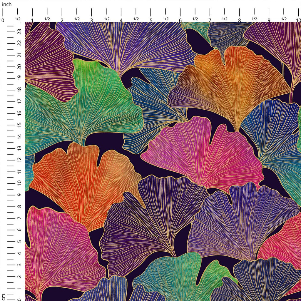 Ginkgo Rainbow Radiance Fabric