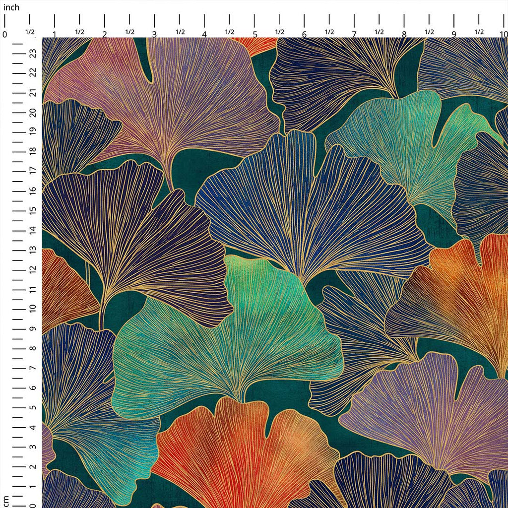 Ginkgo Sunset Glow Fabric
