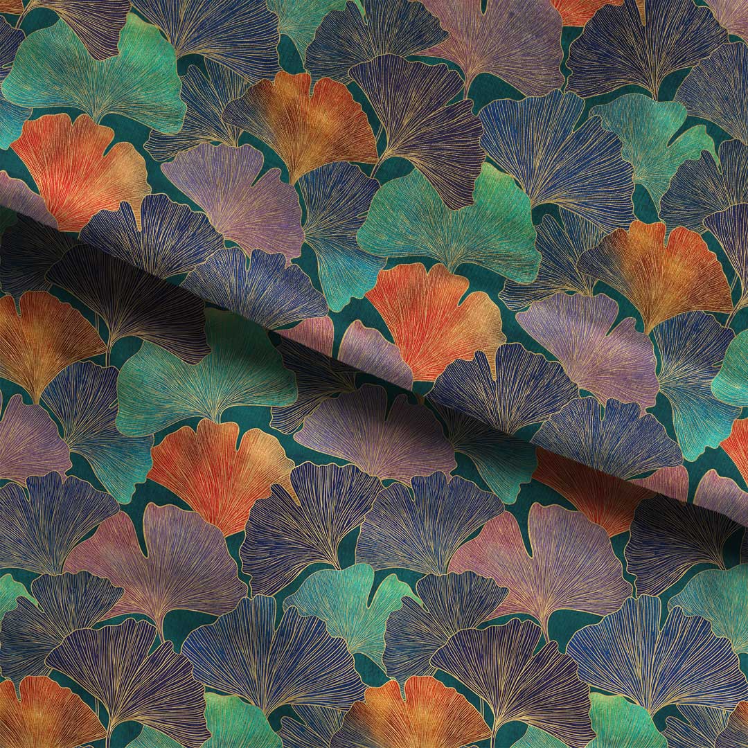 Ginkgo Sunset Glow Fabric