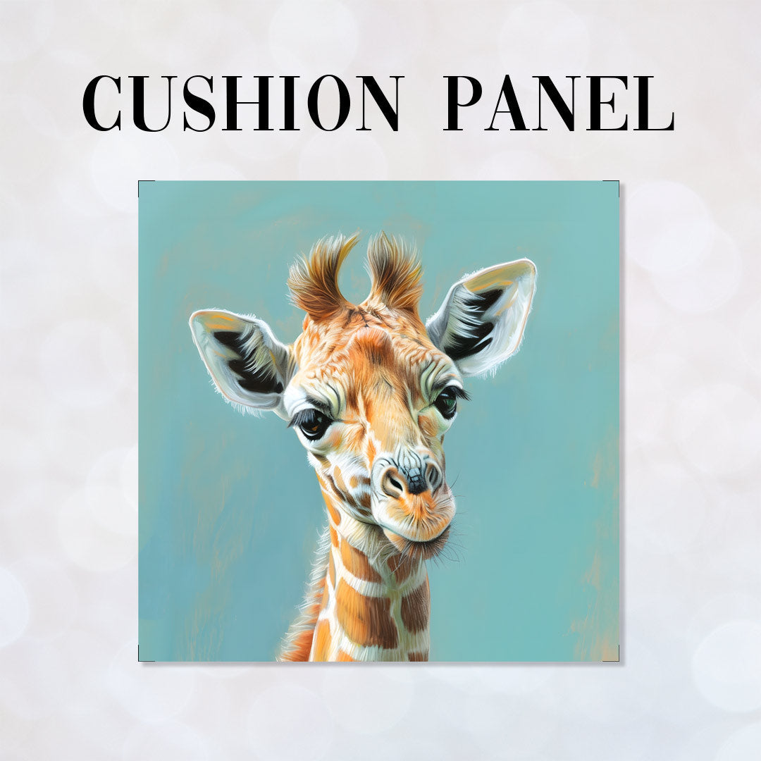 CUSHION Fabric Panel Giraffe Blue  CP-112