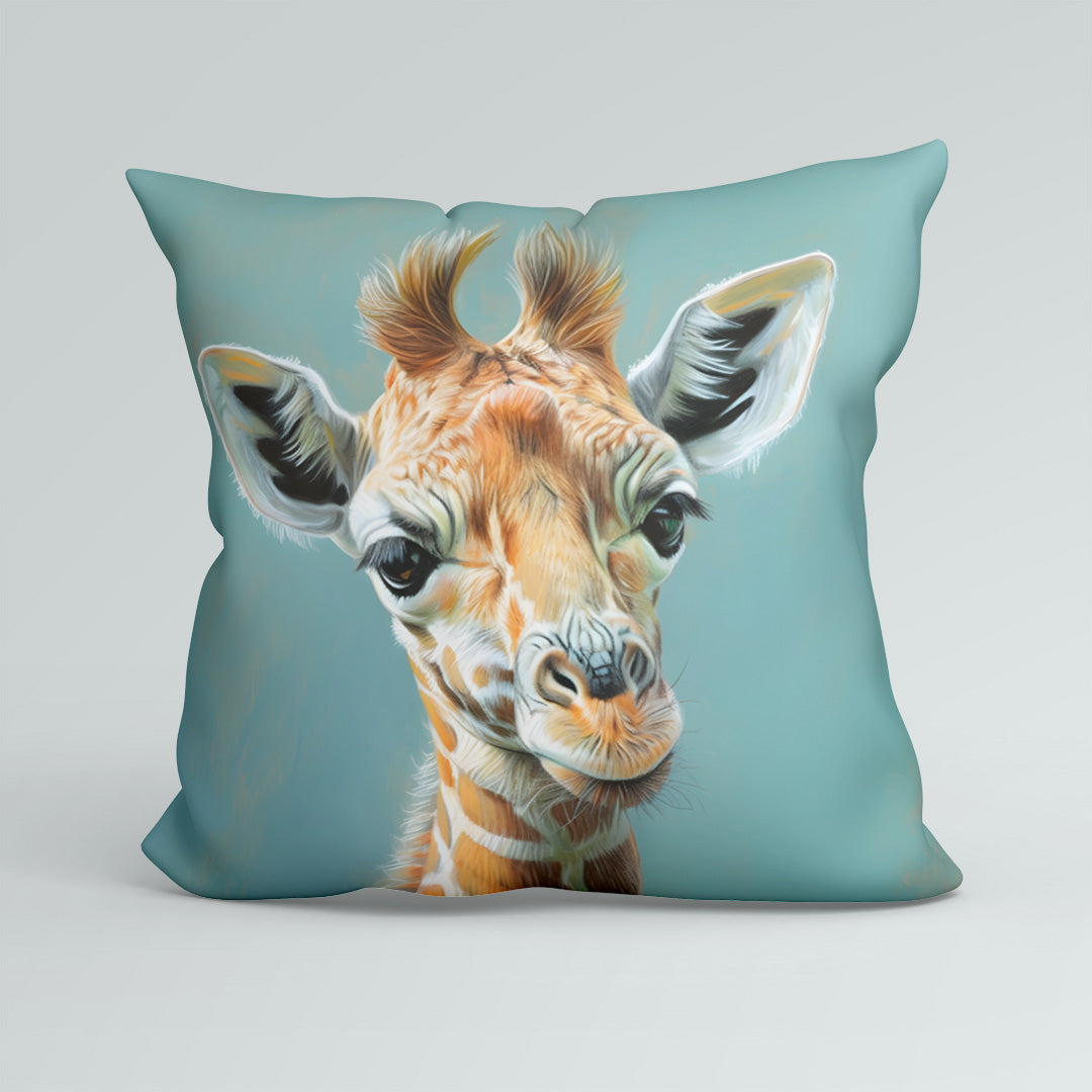 CUSHION Fabric Panel Giraffe Blue  CP-112