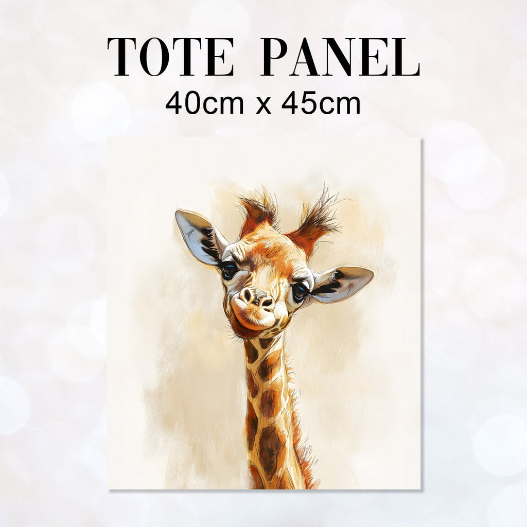 TOTE Giraffe Cream Fabric Bag Panel TP-165