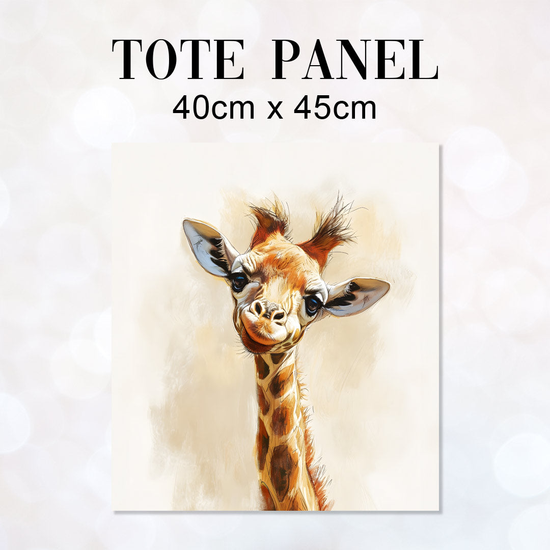 TOTE Giraffe Cream Fabric Bag Panel TP-165