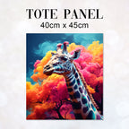 TOTE Giraffe and Colourful Tree Fabric Bag Panel TP-177