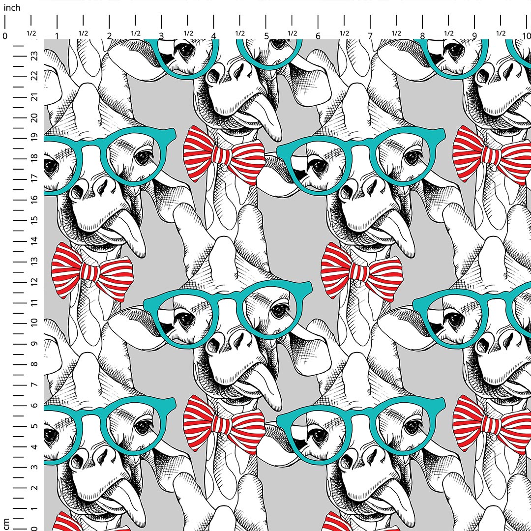 Giraffes with Bows Fabric