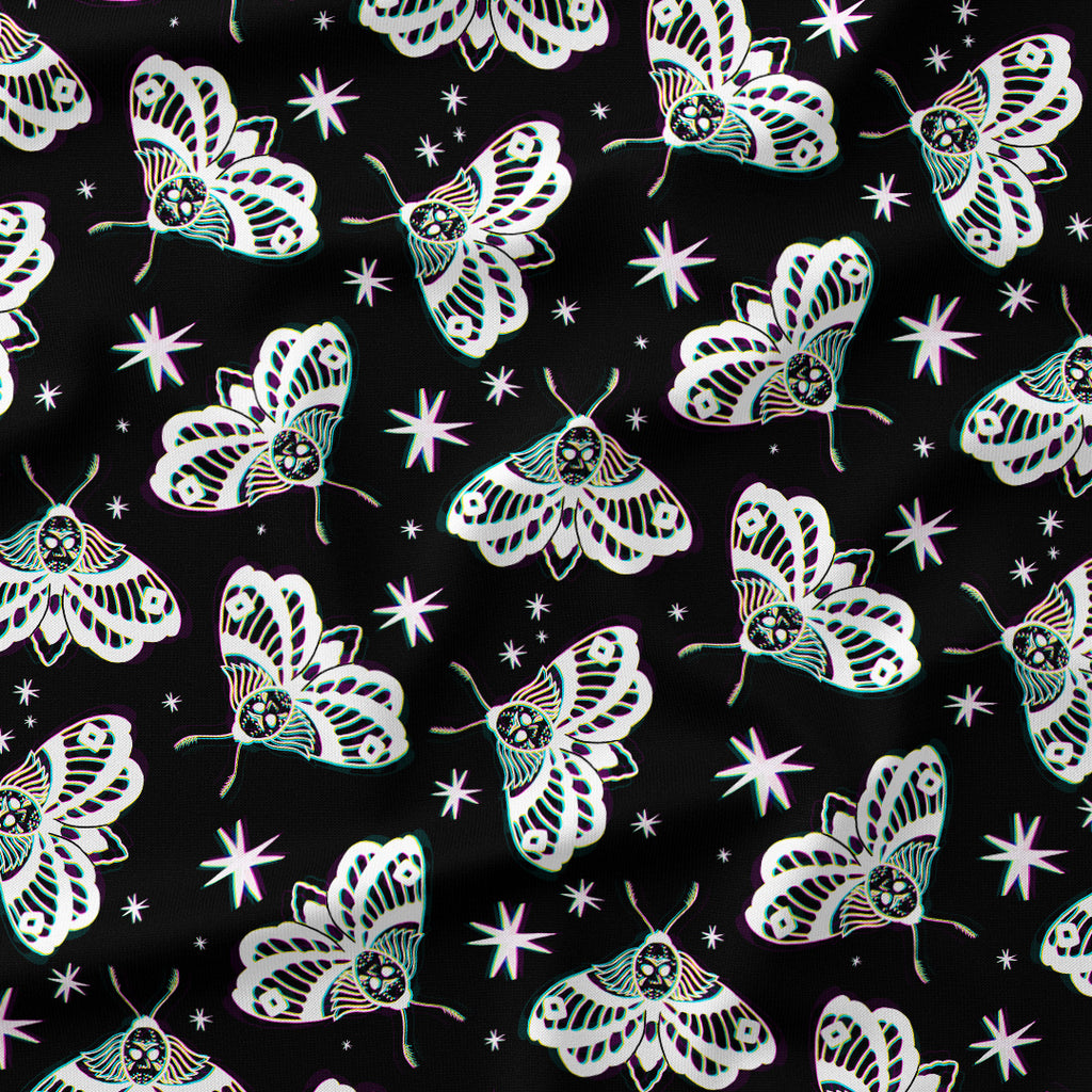 Glitched Moths Fabric