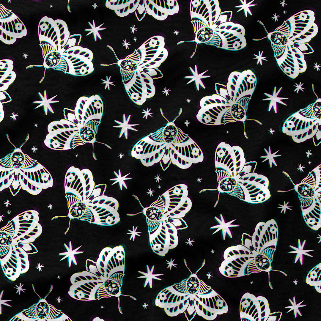 Glitched Moths Fabric