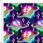 Glitched Planets Fabric