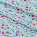 Glitter Floral Blue Fabric