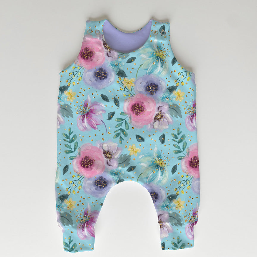 Glitter Floral Blue Fabric