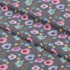 Glitter Floral Purple Fabric