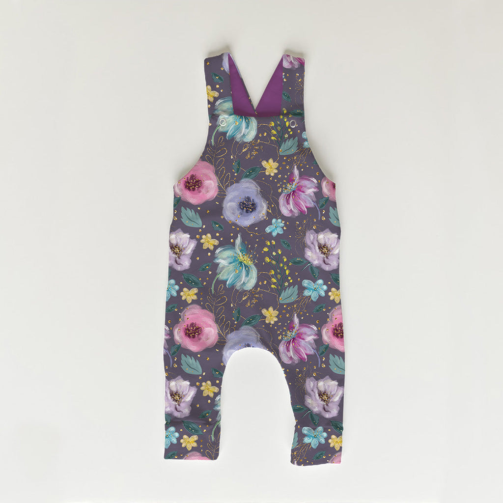 Glitter Floral Purple Fabric