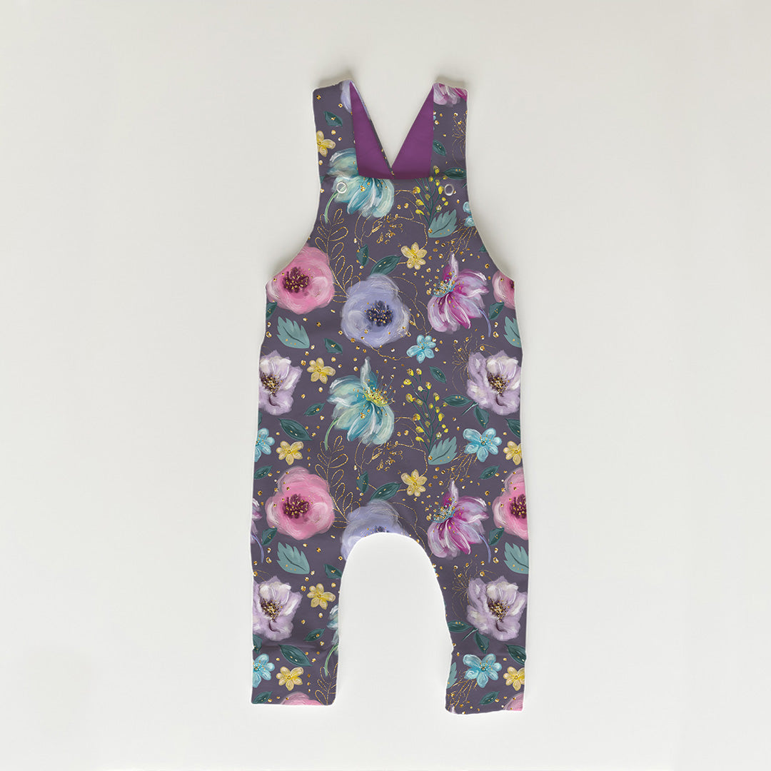 Glitter Floral Purple Fabric