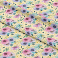 Glitter Floral Yellow Fabric