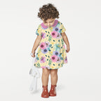 Glitter Floral Yellow Fabric