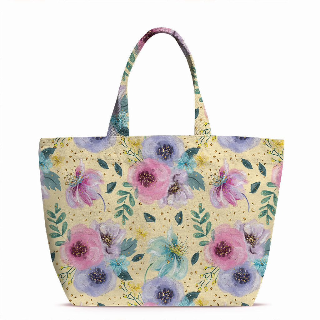 Glitter Floral Yellow Fabric