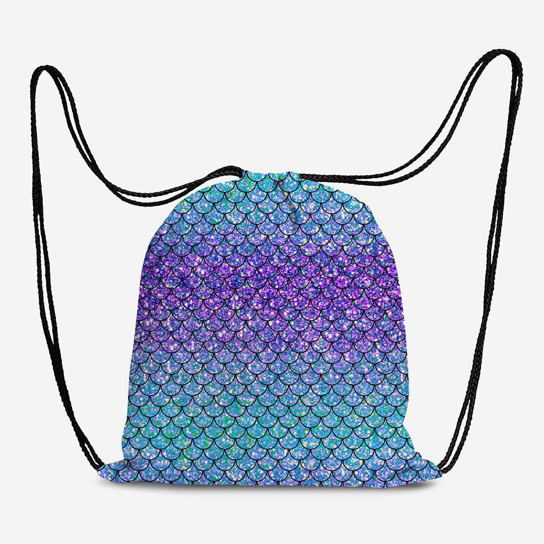 Glitter Scales Purple Blue Fabric