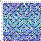 Glitter Scales Purple Blue Fabric