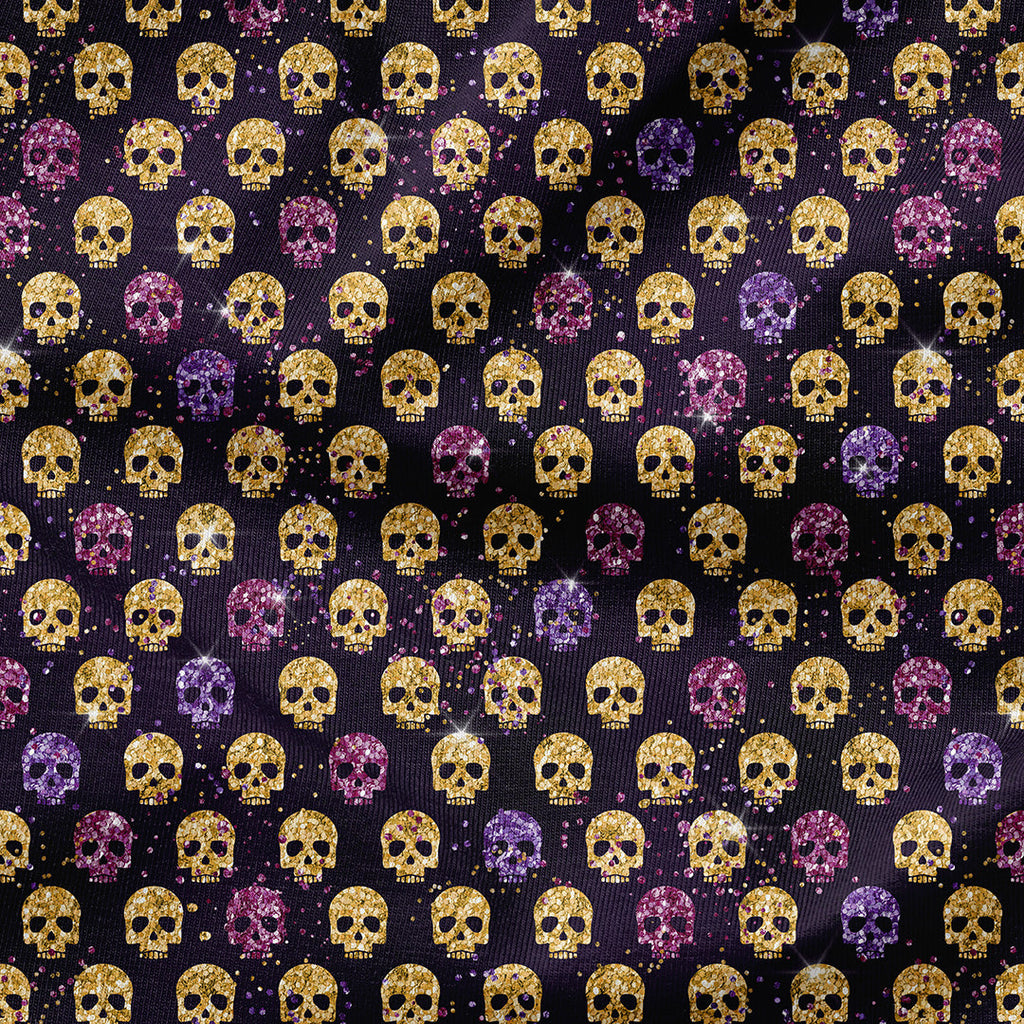 Glitter Skulls Fabric