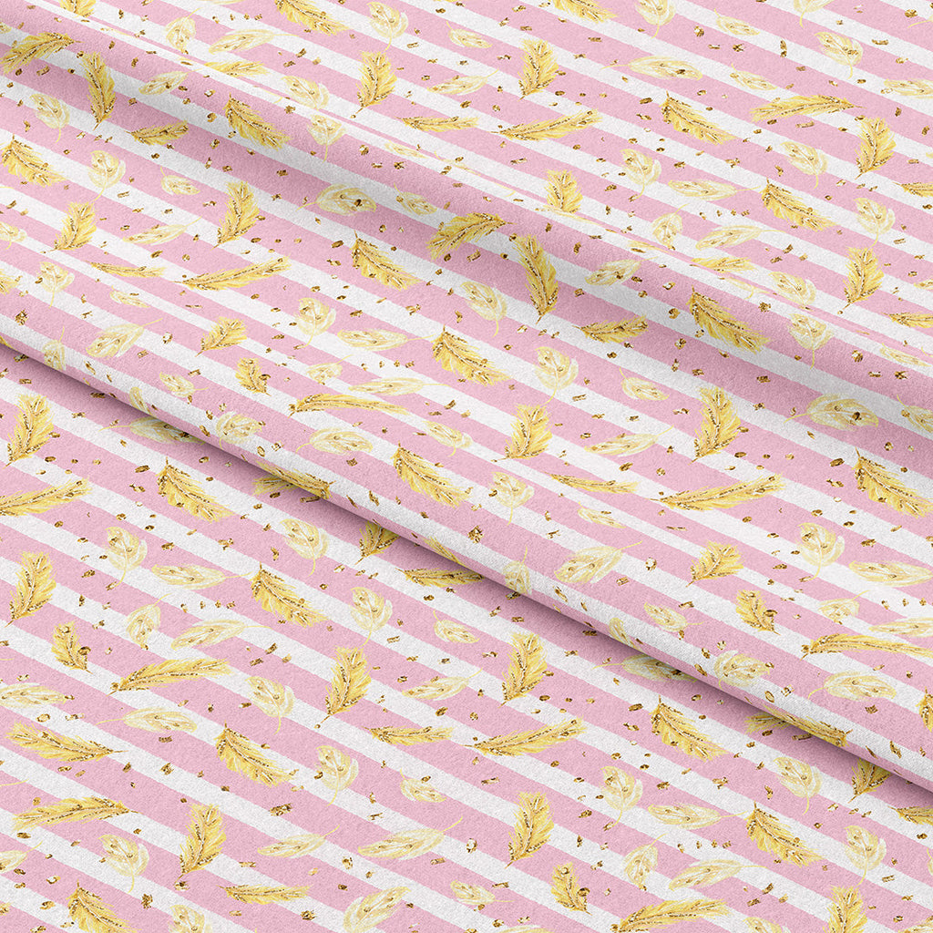 Glitter Stripped Feathers Fabric