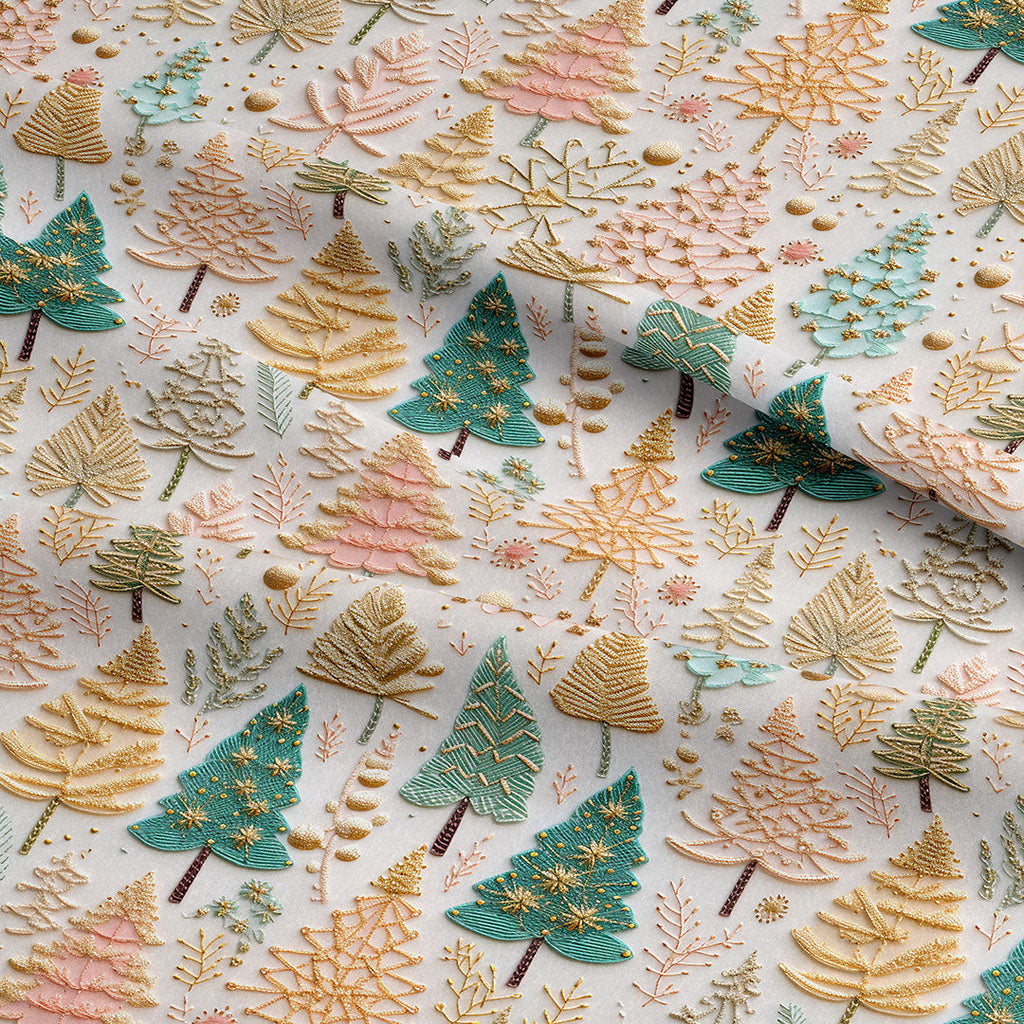 Glitter Trees Embroidery Fabric