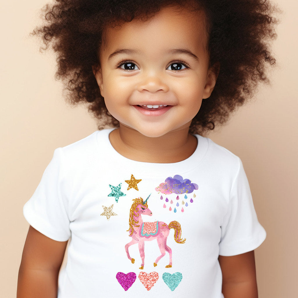 Glitter Unicorns A4 Mix Set Iron on fabric heat transfer DTF-160