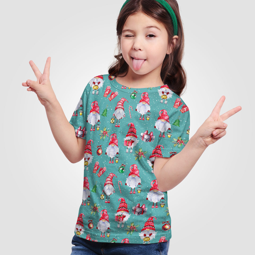 Gnomes Teal Fabric