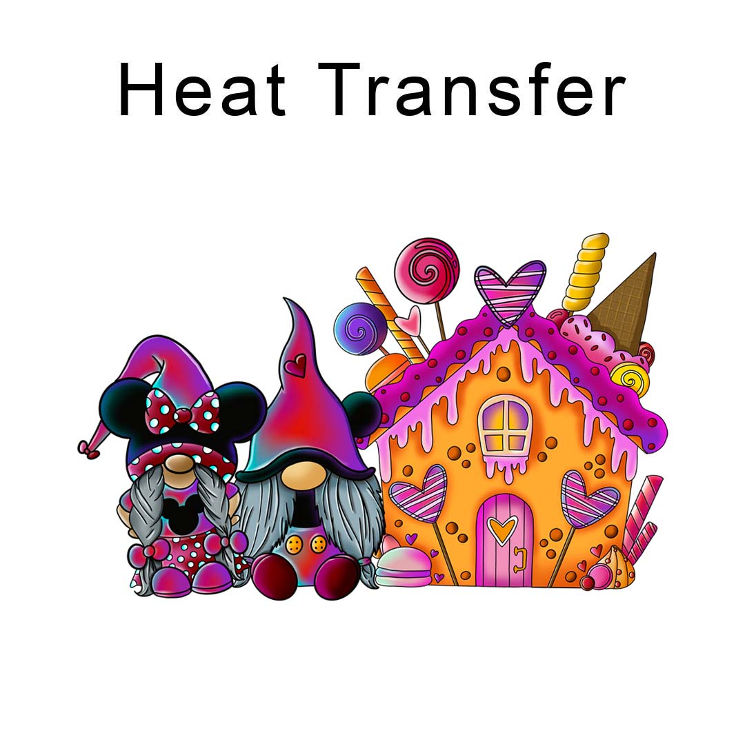 Gnomies Gingerbread House Iron on Fabric Heat Transfer DTF-209