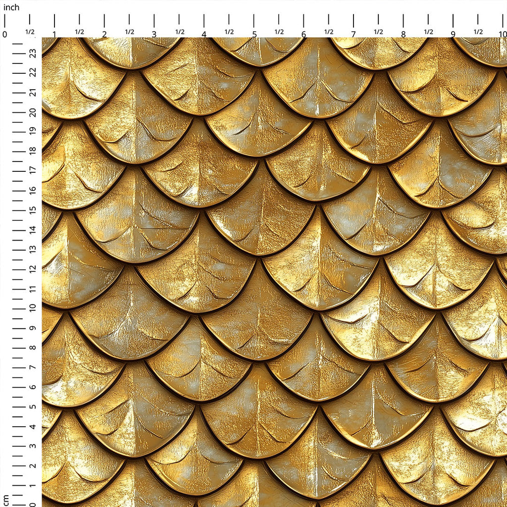Gold Dragon Scales Fabric