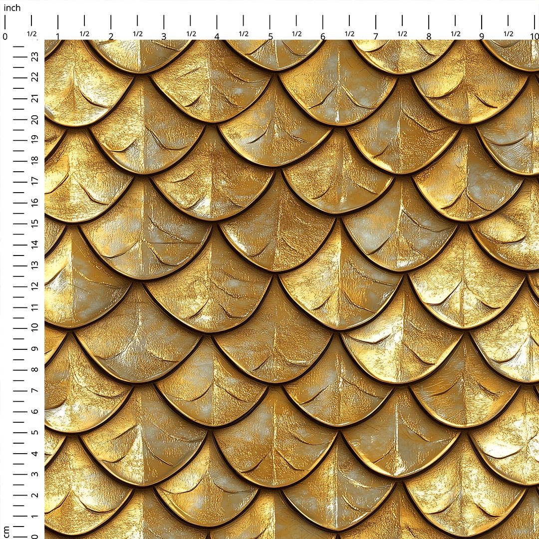 Gold Dragon Scales Fabric