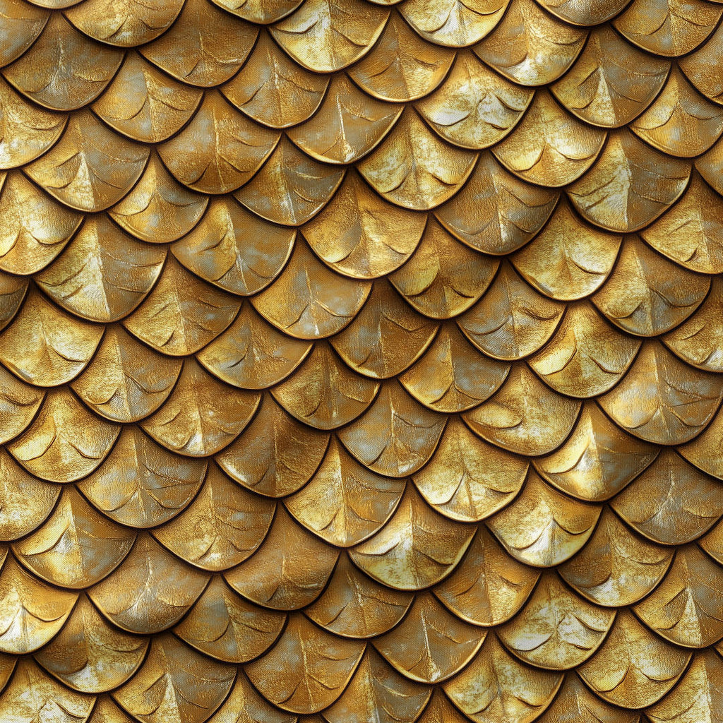 Gold Dragon Scales Fabric