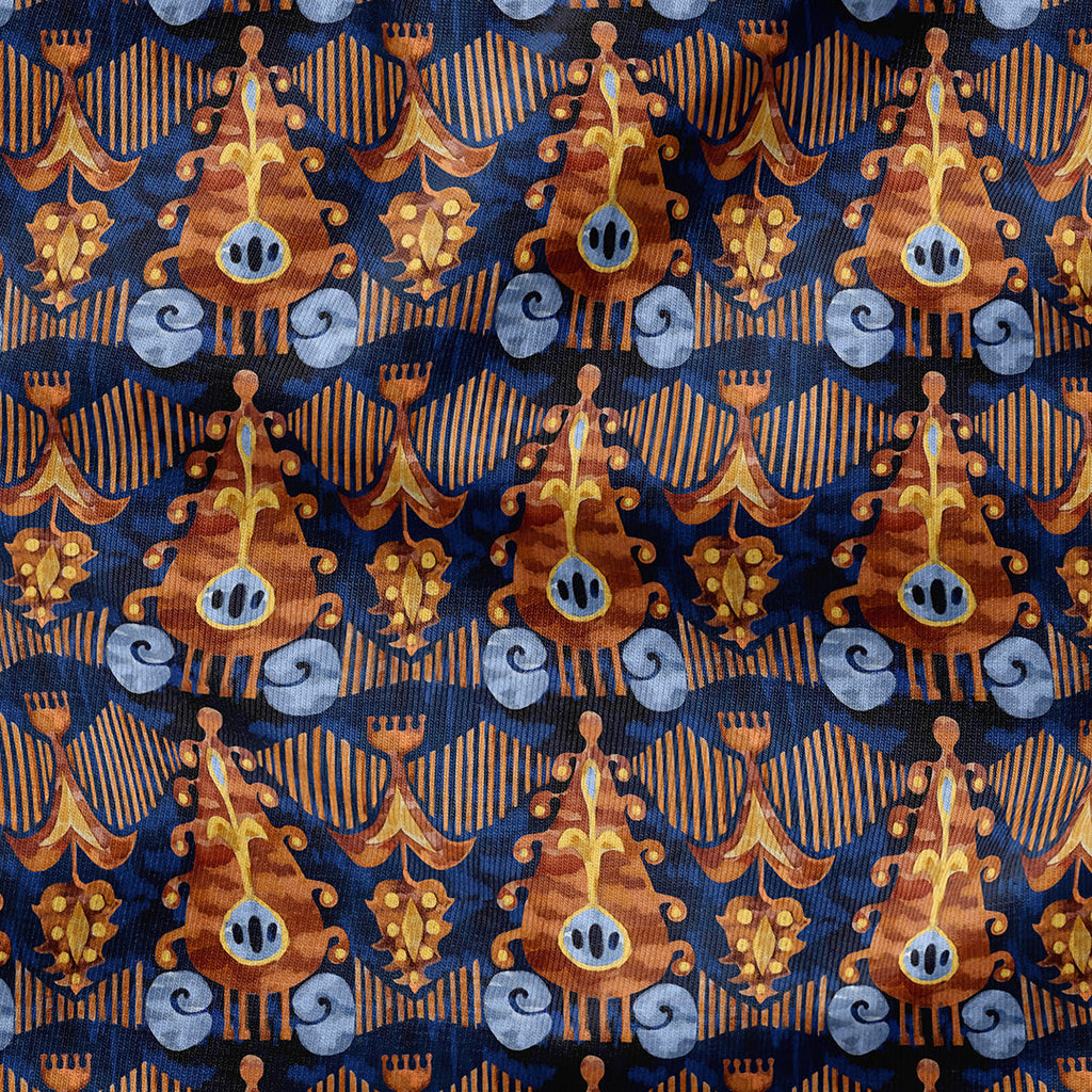 Gold Garden Ikat Fabric