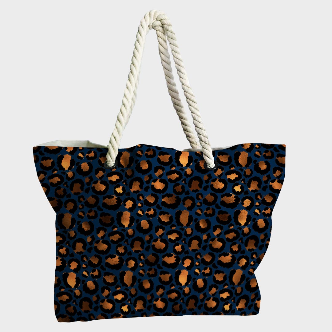 Leopard Navy Fabric