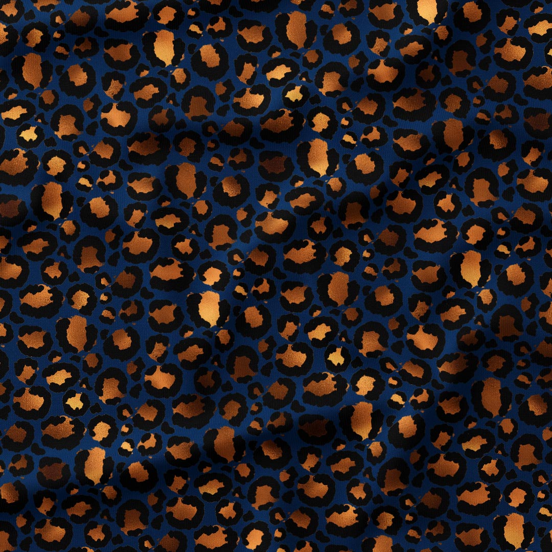 Leopard Navy Fabric