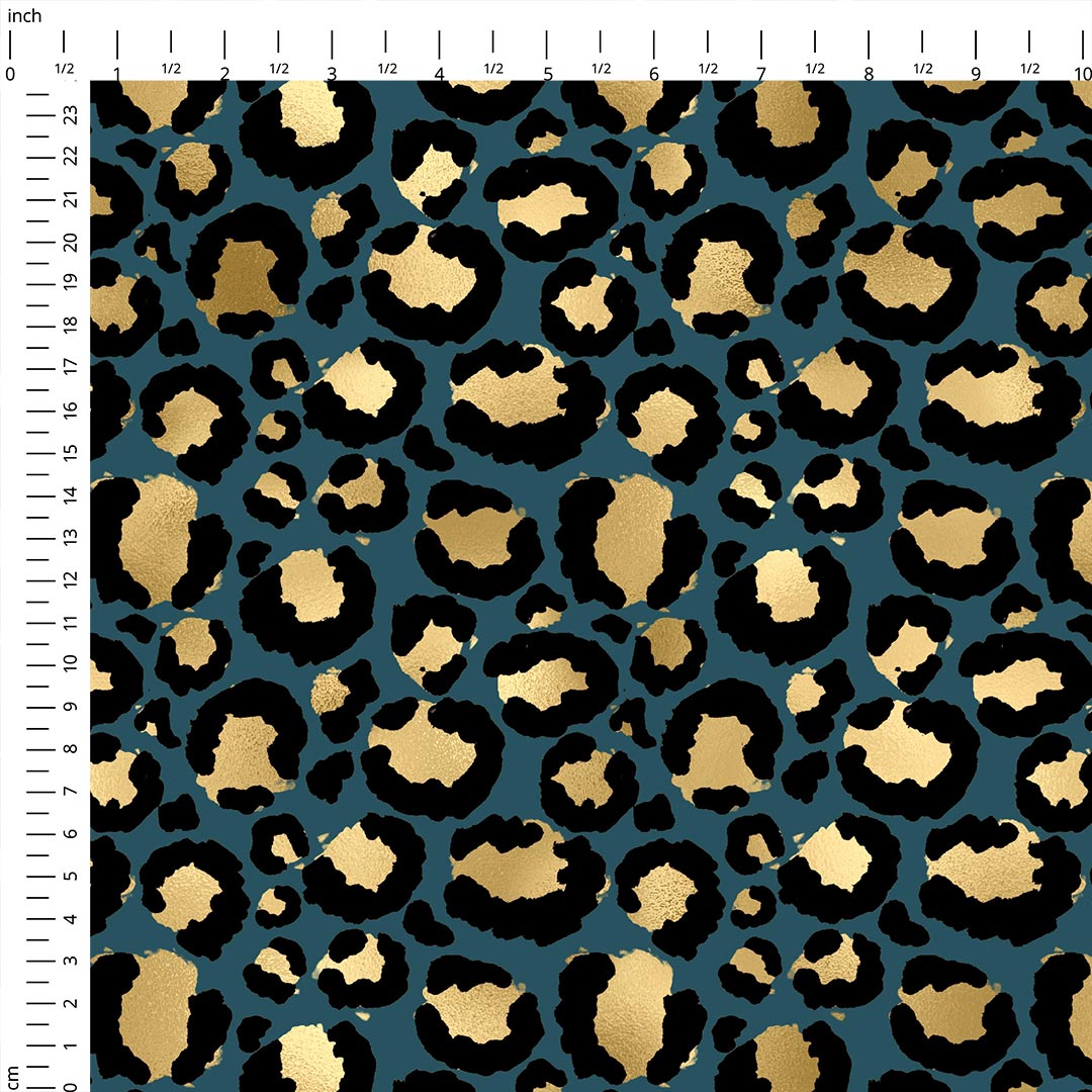 Leopard Teal Fabric